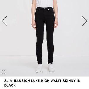 7 for All Mankind: SLIM ILLUSION LUXE HIGH WAIST SKINNY IN BLACK